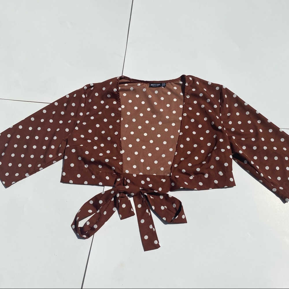 Nasty Gal tie front Top